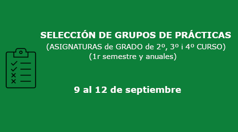 Selección de grupo prácticas (asignaturas de 2º, 3º y 4º curso)