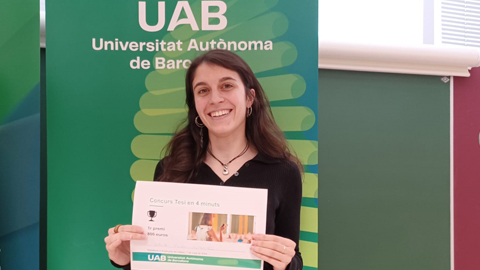 Gala Pujol Infantes, guanyadora del concurs «Tesi en 4 Minuts» de la UAB d'aquest any