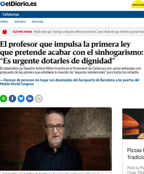 El professor que impulsa la primera llei que vol acabar amb el sensellarisme: 