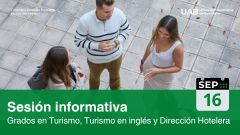 Presentació d'una sessió informativa d'estudis de Grau