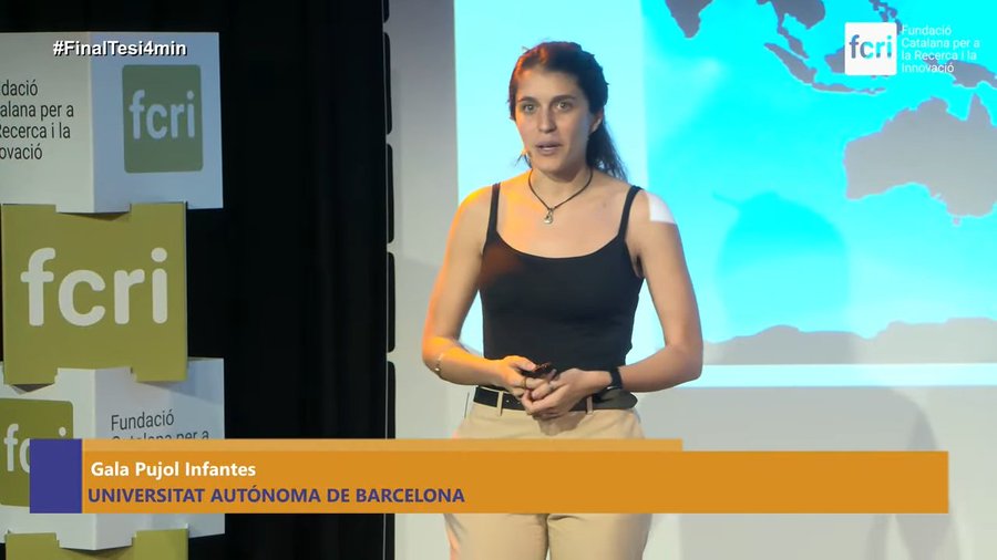 Gala Pujol Infantes, ganadora del segundo premio del concurso «Presenta la tesis en 4 Minuts»