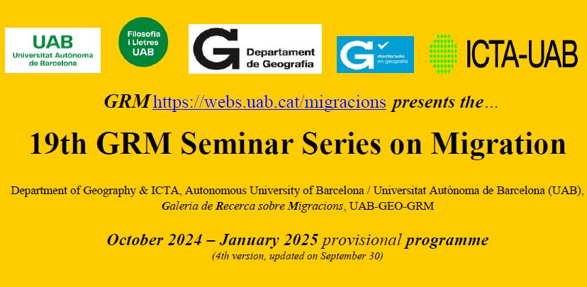 19è Cicle de Seminaris sobre Migracions GRM-GEO-UAB