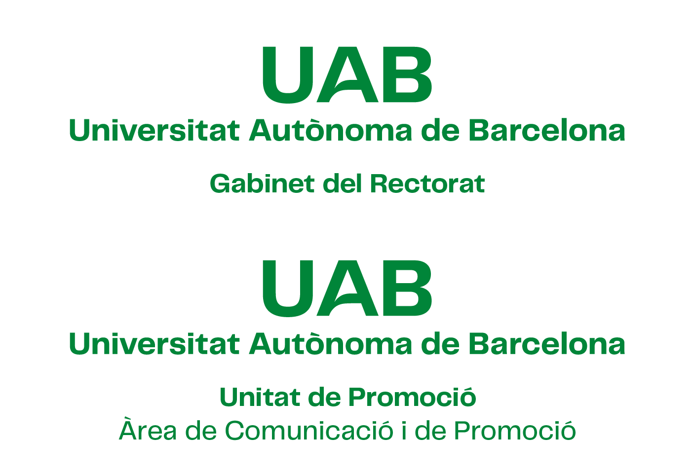 Exemple de construcció de la composició horitzontal amb versió 2 del logotip UAB