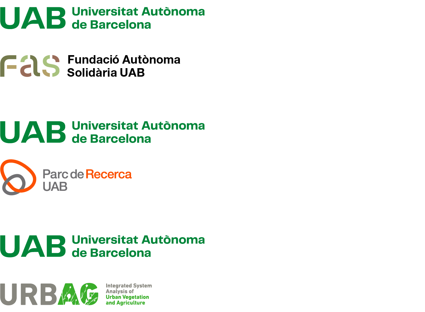 Exemples harmonitzacio de la composició vertical amb versió 3 del logotip UAB