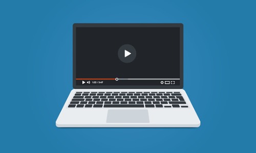 Image of a laptop depicting that it is playing a video