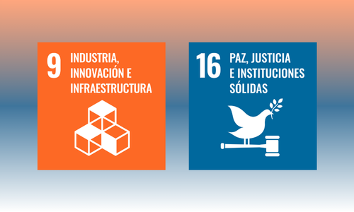 Imagen ODS Industria, innovación, infraestructuras, paz, justicia e instituciones sólidas