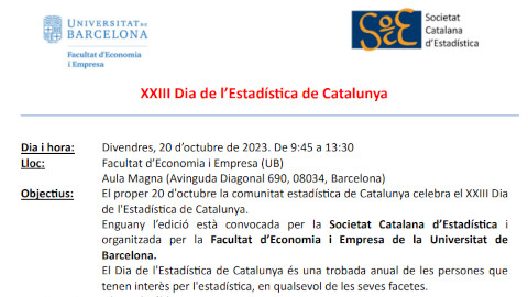 Programa del XXIII Dia Estadística a Catalunya