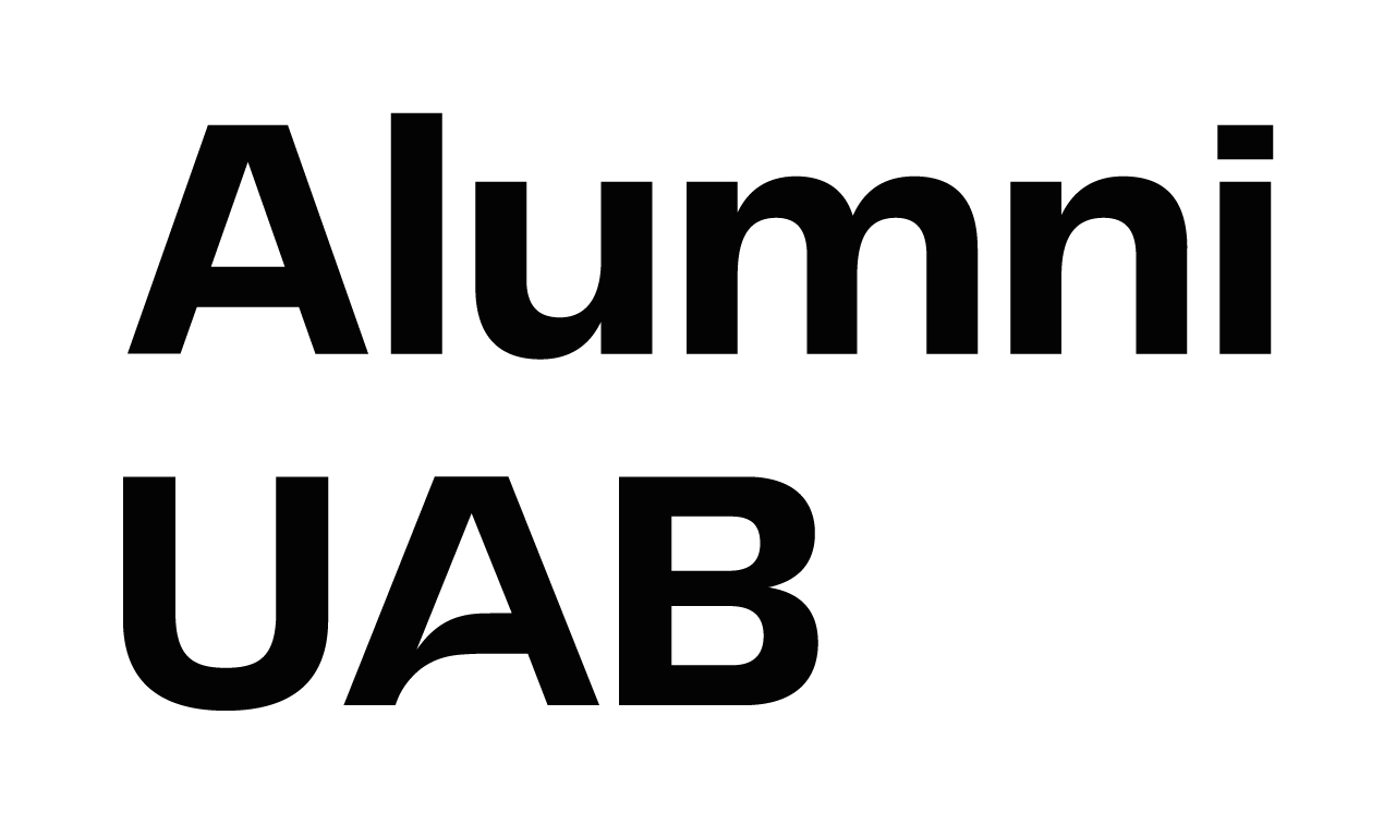 Logotip Alumni UAB dues linies negre